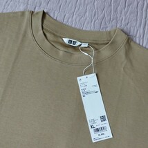 未使用 タグ付 ユニクロ UNIQLO エアリズム コットン オーバーサイズ Tシャツ 5分袖 xl メンズ beige●色size違い有●ネコポス 送料無料_画像3