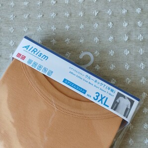 未使用 タグ付 ユニクロ UNIQLO エアリズム コットン クルーネックT 半袖 Tシャツ 大きい 3xl メンズ orange●色size違い有● 送料無料の画像3