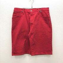 【FE076】Levi's 569 W36 カラーハーフパンツ レッド ストレッチ生地 赤色 メンズブランド古着 リーバイス569 ショートパンツ 送料無料_画像2