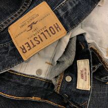 【FE101】HOLLISTER W31 L32 色落ち加工 スキニー ジーンズ ジーパン デニムパンツ メンズブランド古着 ホリスター 送料無料_画像7