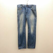 【FE153】DIESEL W29 L32 色落ち加工 ダメージ加工 ジーンズ ジーパン デニムパンツ 裾再現仕上げ ブランド古着 ディーゼル 送料無料_画像2