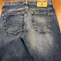 【FE155】HOLLISTER W29 L30 色落ち加工 スキニー ジーンズ ジーパン デニムパンツ ストレッチ生地 メンズブランド古着 ホリスター送料無料_画像9