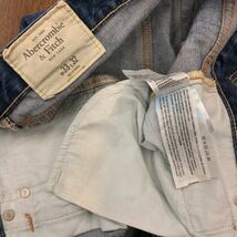 【FE183】Abercrombie&Fitch W33 L32 色落ち加工 ダメージ加工 ブーツカット ジーンズ デニムパンツ ブランド古着 アバクロ 送料無料_画像6