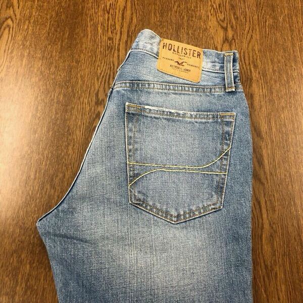 【FE207】HOLLISTER W32 L30 色落ち加工 ダメージ加工 ジーンズ ジーパン デニムパンツ メンズブランド古着 ホリスター 送料無料