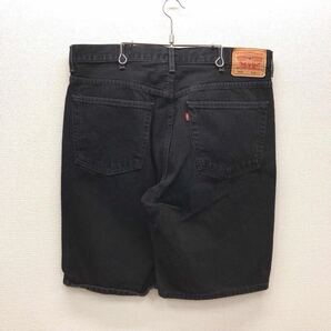 【FE239】Levi's 505 W38 ブラック デニムハーフパンツ 黒色 メンズブランド古着 リーバイス505 ショートパンツ 送料無料