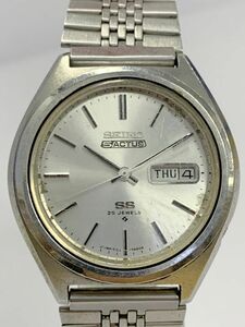 Y403-U35-135◎ SEIKO セイコー 5ACTUS アクタス SS 25石 6106-7490 デイデイト シルバー文字盤 メンズ 自動巻き 不動 腕時計 ⑥