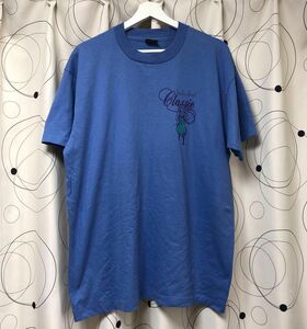 ★US古着★FRUIT OF THE LOOM★EMMA CREEK Tシャツ 半袖 メンズ 両面プリント ブルー アメリカ製