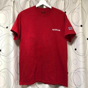 ★US古着★NISSAN 日産 USA ロゴTシャツ アメリカ ワッペン メンズ レッド