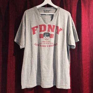 ★US古着★NYC★FDNY CITY OF NEW YORK プリントTシャツ メンズ グレー 