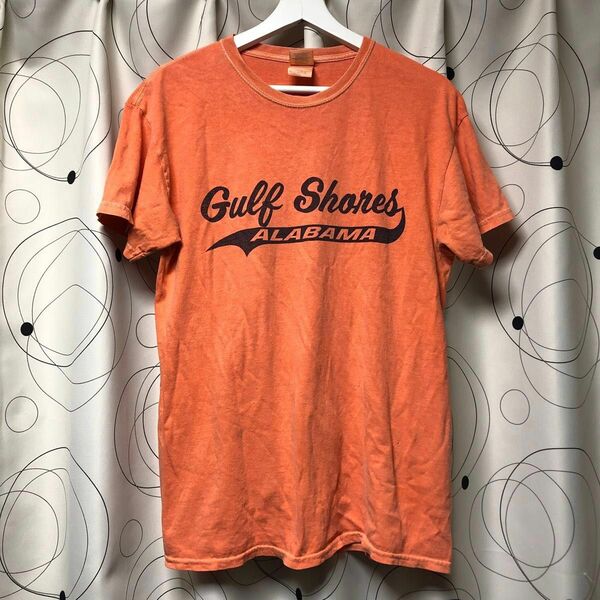 ★US古着★ALABAMA Gulf Shores プリントTシャツ 半袖 ユニセックス オレンジ アラバマ ガルフショアーズ