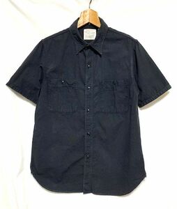 ★美品　FULLCOUNT フルカウント　5.0oz Original Selvedge Chambley Shirt 半袖シャンブレーワークシャツ 日本製 ブラック 40