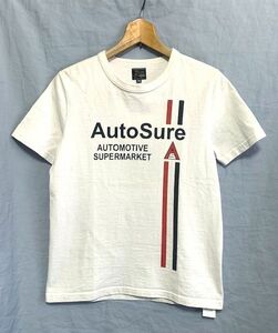 ★美品　JOE McCOY ジョーマッコイ　リアルマッコイズ　S/S TEE Auto Sure ヘビーウェイトコットン プリントＴシャツ 日本製 ホワイト 36