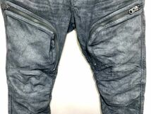 ★美品　G-STAR RAW ジースターロウ　AIR DEFENCE ZIP SKINNY　ジッパーデザイン ストレッチスキニーデニム グレー W32_画像3