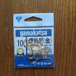 がまかつ gamakatsu 伊勢尼 金 10号 14本 釣り針 平打ち 12209-01 船　釣