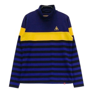 LECOQ GOLF ルコックゴルフ QGL1017 ハイネック 長袖 Tシャツ ボーダー柄 パープル系 M [240101183445] ゴルフウェア レディース