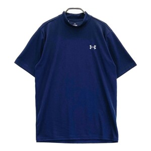 UNDER ARMOUR アンダーアーマー 2023年 1378182 ハイネック 半袖 Tシャツ ロゴ柄 ネイビー系 MD [240101182488] ゴルフウェア メンズ