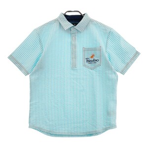 [ прекрасный товар ]PARADISO Paradiso рубашка-поло с коротким рукавом sia футбол в клетку оттенок голубого M [240101043555] Golf одежда мужской 