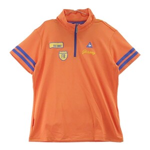 【1円】LE COQ GOLF ルコックゴルフ ハーフジップ 半袖 Tシャツ オレンジ系 LL [240001918209] レディース