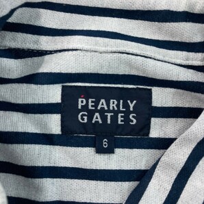 【1円】PEARLY GATES パーリーゲイツ 長袖ポロシャツ ストライプ ネイビー系 6 [240001944161] メンズの画像3