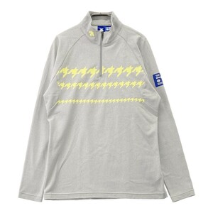 【1円】DESCENTE GOLF デサントゴルフ ハーフジップ 長袖 Tシャツ グレー系 L [240101090605] メンズ