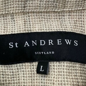 【1円】ST ANDREWS セントアンドリュース ウール 長袖ポロシャツ ベージュ系 L [240101142162] メンズの画像3