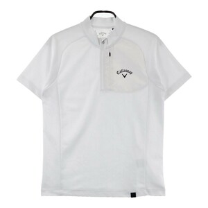 CALLAWAY キャロウェイ 2022年モデル ハーフジップ半袖 Tシャツ 総柄 ホワイト系 M [240101185467] ゴルフウェア メンズ