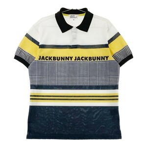 JACK BUNNY ジャックバニー 半袖ポロシャツ 総柄 ブラック系 6 [240101188416] ゴルフウェア メンズ
