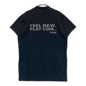 【新品】PING ピン 2022年モデル ハイネック 半袖Tシャツ ブラック系 L [240101187732] ゴルフウェア レディースの画像2