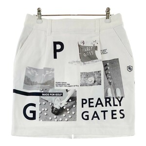 PEARLY GATES パーリーゲイツ 2022年モデル ストレッチ スカート 総柄 ホワイト系 1 [240101188601] ゴルフウェア レディース