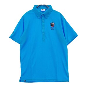 FILA GOLF フィラゴルフ ボタンダウン 半袖ポロシャツ ブルー系 L [240101191595] ゴルフウェア メンズ