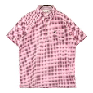 BLACK&WHITE черный and белый рубашка-поло с коротким рукавом в клетку розовый серия M [240101191781] Golf одежда мужской 