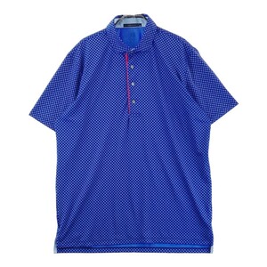 GREYSON グレイソン 半袖ポロシャツ 総柄 ブルー系 M [240101192353] ゴルフウェア メンズ