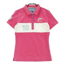 【1円】FILA GOLF フィラゴルフ 半袖ポロシャツ ボーダー柄 ピンク系 M [240001913975] レディース_画像1