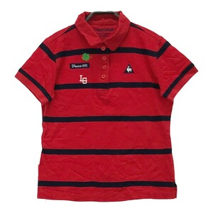 [1 иен ]LE COQ GOLF Le Coq Golf рубашка-поло с коротким рукавом окантовка рисунок оттенок красного M [240001933912] женский 