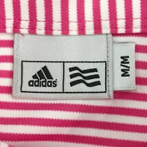 【1円】ADIDAS GOLF アディダスゴルフ 半袖ポロシャツ ボーダー柄 ピンク系 M [240001974485] メンズ_画像6