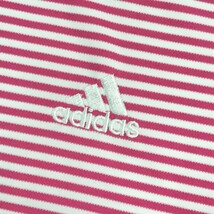 【1円】ADIDAS GOLF アディダスゴルフ 半袖ポロシャツ ボーダー柄 ピンク系 M [240001974485] メンズ_画像4