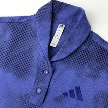 【1円】ADIDAS GOLF アディダスゴルフ 2021年モデル 半袖ポロシャツ 総柄 ブルー系 M [240001998121] レディース_画像4