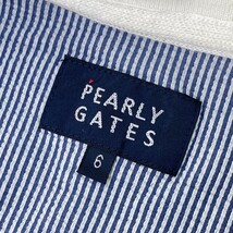 PEARLY GATES パーリーゲイツ シアサッカー 半袖ポロシャツ ストライプ柄 ブルー系 6 [240101190993] ゴルフウェア メンズ_画像3
