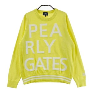 PEARLY GATES パーリーゲイツ ニット セーター ロゴ柄 イエロー系 1 [240101193130] ゴルフウェア レディース