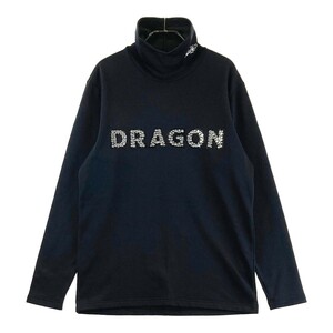 DANCE WITH DRAGON ダンスウィズドラゴン 2023年モデル ハイネック長袖Tシャツ 裏起毛 ブラック系 3 [240101192133] ゴルフウェア メンズ