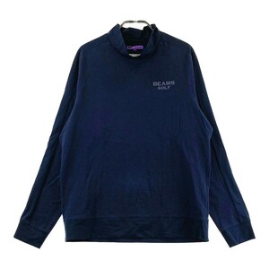 BEAMS GOLF ビームスゴルフ 2022年モデル ハイネック 長袖Tシャツ シアサッカー ネイビー系 L [240101192334] ゴルフウェア メンズ