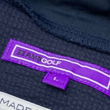 BEAMS GOLF ビームスゴルフ 2022年モデル ハイネック 長袖Tシャツ シアサッカー ネイビー系 L [240101192334] ゴルフウェア メンズ_画像3