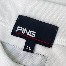 PING ピン 2023年モデル ハイネック 半袖Tシャツ ホワイト系 LL [240101193351] ゴルフウェア メンズ_画像3