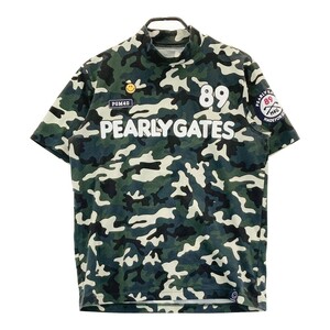 PEARLY GATES パーリーゲイツ ニコちゃん ハイネック 半袖Tシャツ カモフラ柄 カーキ系 5 [240101187124] ゴルフウェア メンズ