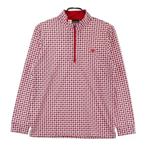 KAPPA GOLF Kappa Golf половина Zip футболка с длинным рукавом тысяч птица общий рисунок оттенок красного M [240101187685] Golf одежда мужской 