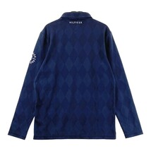 TOMMY HILFIGER GOLF トミー ヒルフィガーゴルフ 長袖ポロシャツ アーガイル ネイビー系 L [240101188771] ゴルフウェア メンズ_画像2