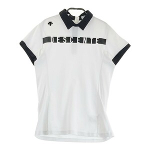 DESCENTE GOLF デサントゴルフ 2023年モデル バックジップ 襟付き半袖Tシャツ ホワイト系 L [240101196252] ゴルフウェア レディース