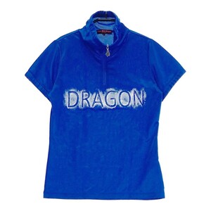 DANCE WITH DRAGON ダンスウィズドラゴン D2-116305 ハーフジップ 半袖Tシャツ ブルー系 2 [240101194605] ゴルフウェア レディース
