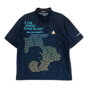 LECOQ GOLF ルコックゴルフ ハーフジップ 半袖Tシャツ ネイビー系 L [240101195095] ゴルフウェア メンズ