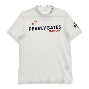 PEARLY GATES パーリーゲイツ ハイネック 半袖Tシャツ ニコちゃん ホワイト系 4 [240101188830] ゴルフウェア メンズ